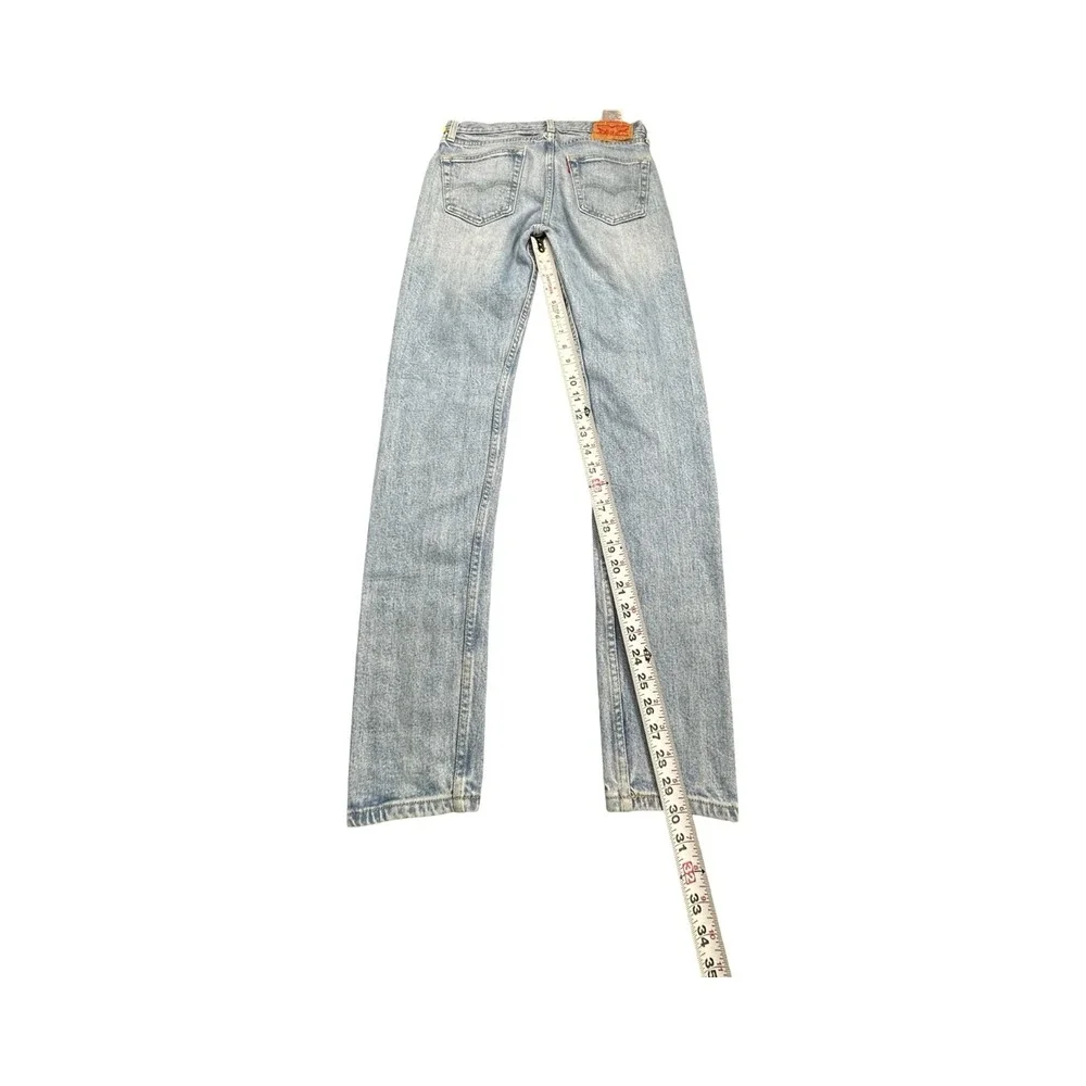 Levis Jeans Mens W29 L32 Blue 511 Slim Fit Light Wash Denim WaterLess Button Fly